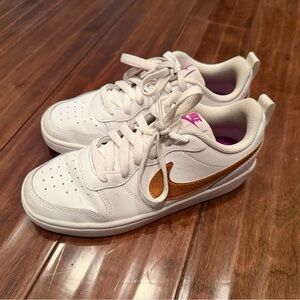 Nike White and Bronze Sneakers